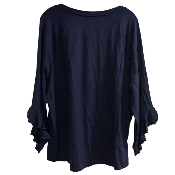 Flying Colors Virginia Cavaliers Women's Ruffle Sleeve Top Blue XL - Picture 11 of 14